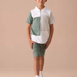 Angel & Rocket Boys Colourblocked Polo Collar Cotton T-shirt-picture-33