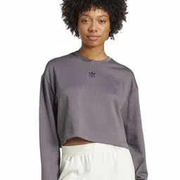 ADIDAS Originals Women Striped V-Neck Pockets T-shirt-image-5