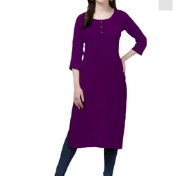 Coft Selection Of 2 Round Neck Three-Quarter Sleeves A-Line Kurta-picture-36