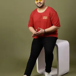 Rigo Men Plus Size Typography Printed Round Neck Cotton Oversized T-shirt image 5