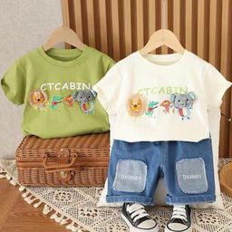 House Of Kids Unisex Kids Printed T-shirt with Shorts Clothing Set-picture-49