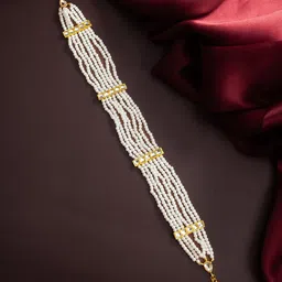 Anouk Gold-Plated Kundan Studded And Beaded Sheeshphool Head Jewellery-picture-16