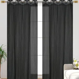 Galaxy Home Decor Black 2 Pieces Geometric Door Curtains-image-35