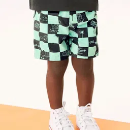 LULU & SKY Boys Checkerboard Printed High-Rise Pure Cotton Shorts-picture-23