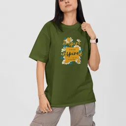 Moda Rapido Women Printed Drop-Shoulder Sleeves Applique T-shirt-picture-23