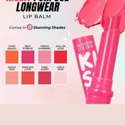 Fashion Colour Set Of 2 Kiss Lip Color Hydrating Lip Balm - 2 g Each - Vivid Peach image 2