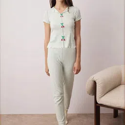 Trendyol Women V-Neck Night suit-image-54