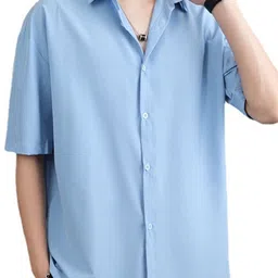 StyleCast Men Spread Collar Solid Cotton Casual Shirt-picture-41