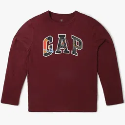 GAP Boys Brand Logo Print Crew-Neck Relaxed-Fit Pure Cotton T-Shirt-picture-29