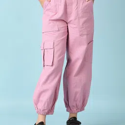 V-Mart Girls Mid Rise Cotton Cargos Trousers-image-35
