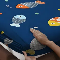 WEAVE AND DECOR Navy Blue 300 TC Bedsheet with 2 Pillow Covers image 2