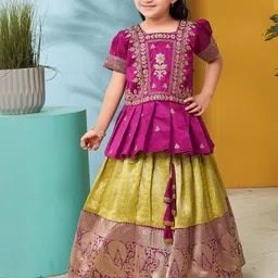 Muhuratam Girls Embroidered Ready to Wear Lehenga & Blouse-picture-15