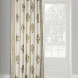 Fabindia White & Green Floral Door Curtain-image-12