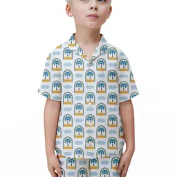 NEW COMERS Boys Tropical Printed Shirt Collar Shirt With Shorts-picture-31