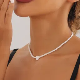 QUECY Silver-Plated Choker Necklace image 5