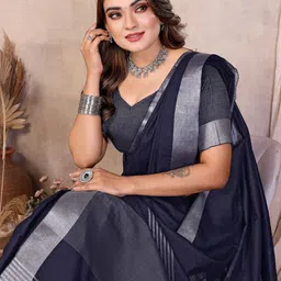 Anaita Woven Design Zari Linen Blend Saree image 3