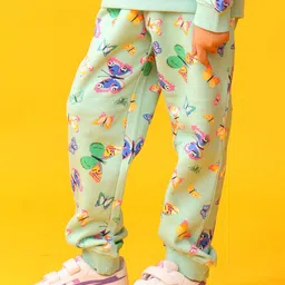 Anthrilo Girls Floral Printed Regular Fit Mid-Rise Joggers image 3