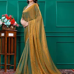 sanjana  silk SANJANA SILK Embellished Beads and Stones Pure Chiffon Saree image 5