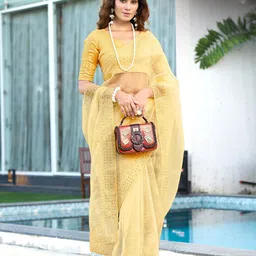 IndianRang Solid Sequinned Organza Saree-picture-35