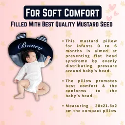 tag24 Infant Head Shaping Neck Support 0-18 M Kids |Rai Pillow for Sleep Bed Set Mustard Seeds Solid Baby Pillow Pack of 1 image 3