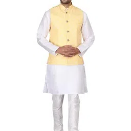 JEXI Mandarin Collar Straight Kurta With Pyjamas-picture-19