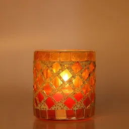 1ST TIME White & Red 5 Pieces Cylindrical Shaped Candle Holders image 3