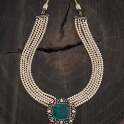 kushal's fashion jewellery Kushal's Fashion JewelleryCopper Green Victorian-Plated Cubic-Zircon Necklace-picture-53