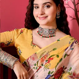 GULKEE FAB Floral Zari Handloom Saree image 4