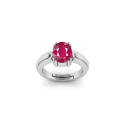 RRVGEM 6.50 Ratti Silver Plated Adjustable RUBY Ring-picture-32
