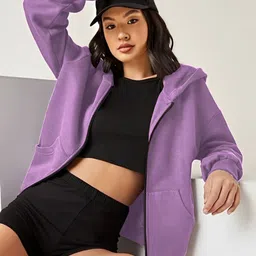 Moda Rapido Women Fleece Lightweight Open Front Jacket-image-51