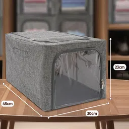 Sittella Grey Foldable Wardrobe Organizer with Durable Handle image 2