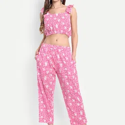 GAB Printed Square Neck Sleeveless Pure Cotton Top & Trouser-picture-29
