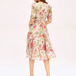 harpa Women Fit and Flare Multicolor Knee Length Dress image 4