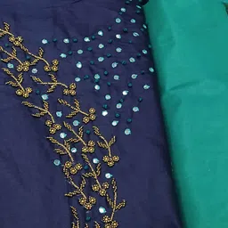 Maroosh Floral Embroidered Zari Work Jaam Cotton Unstitched Dress Material image 4