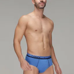 AMUL COMFY Men Pack Of 4 Plain Cotton Mid-Rise Briefs image 2