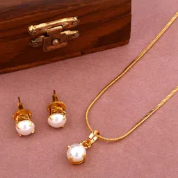 Anouk Gold-Plated Pearl Beaded Jewellery Set-image-13