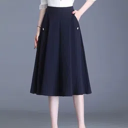 StyleCast Trendy Knee Length Opaque A-Line Skirt-picture-11