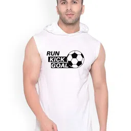 FABSTIEVE Run Kick Goal Printed Cotton Hooded Gym Vest Gym_Vest White_Print-242_gym_vest W-picture-27