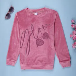 V-Mart Girls Graphic Printed Embellished Round Neck Pullover Sweatshirt-picture-36
