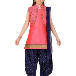 Muhuratam Girls Pure Silk Kurta Sets-picture-34
