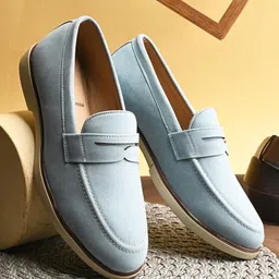 Roadster Men Blue Solid Suede Round Toe Comfortable Slip On Stylish Casual loafers shoes-picture-28