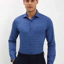 Allen Solly Men Spread Collar Geometric Printed Cotton Slim Fit Formal Shirt image 1