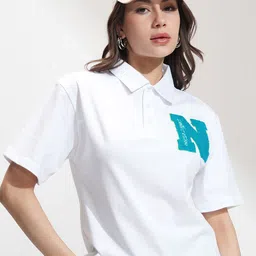Tokyo Talkies Women Polo Collar T-shirt-picture-41