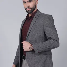 Cantabil Self Design Single Breasted Casual Blazer image 4