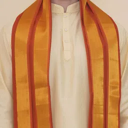Sethukrishna Men Regular Kurta with Dhoti Pants & With Dupatta image 4