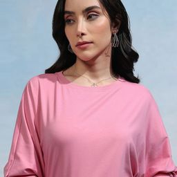 Tokyo Talkies Women Solid Round Neck Cotton T-shirt-picture-32
