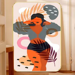 Livin'luxe Pink & Orange Abstract Printed Wooden Wall Art-picture-11