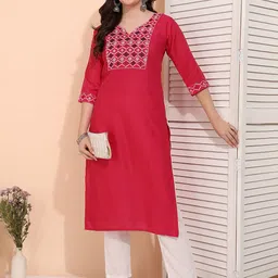 Moda Rapido Women A-Line Embroidered Pastels Kurta image 5