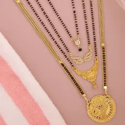 Bhanu diam Gold-Plated Brass Mangalsutra image 1