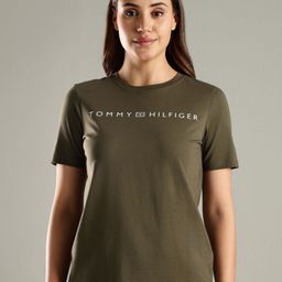 Tommy Hilfiger Brand Logo Printed Round Neck Cotton T-shirt-picture-1